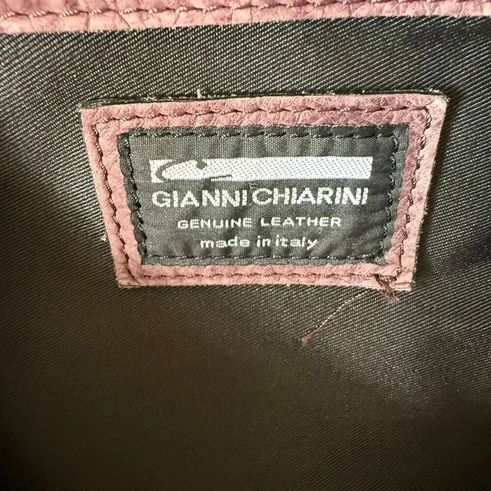 Gianni Chiarini Light Purple Brown Slouchy Distressed Italian Leather Handbag